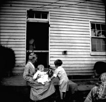 Rebecca Pidgeon with Tomlinson children
